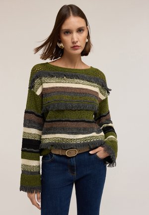 TRAFORATA A RIGHE - Pullover - verde
