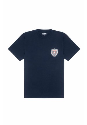 T-shirt Uomo Wrangler Small Graphic Tee In Cotone - Blu Navy Taglia XL