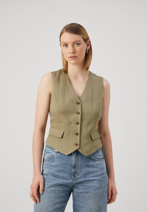 DKNY VEST - Waistcoat - light fatigue