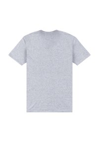Grå kortärmad t-shirt med rund halsringning, tillverkad av mjukt tyg, med en slät textur och utan ytterligare designinslag.