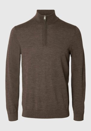 Selected, SLMTRAY LS KNIT MERINO HALF ZIP NOOS - Strickpullover - delicioso
