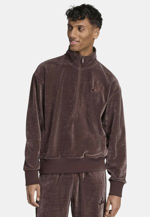 Felpa con zip - brown