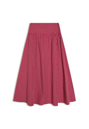 Bershka, CHECKED MIDI SKIRT - Jupe trapèze - red