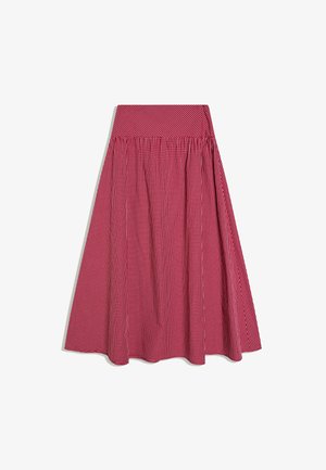 Bershka, CHECKED MIDI SKIRT - Jupe trapèze - red