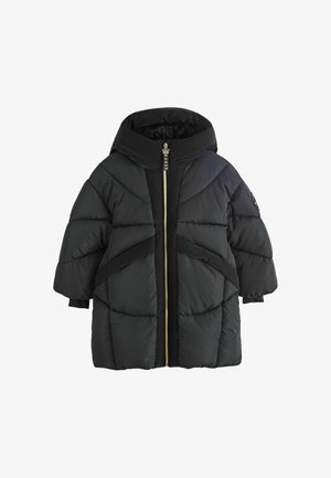 Baker by Ted Baker, REGULAR FIT - SHOWER RESISTANT PANEL PADDED LONGLINE BLACK COAT - Zimný kabát - black