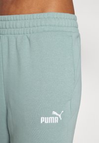 Svijetlozelene trenirke od mješavine pamuka. Imaju elastični pojas i bijeli izvezeni logo na lijevom bedru.
