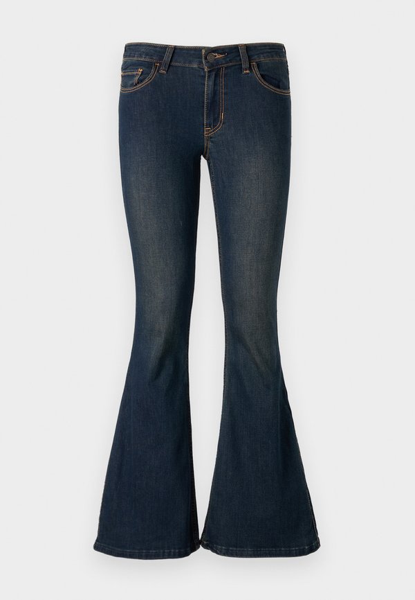 Low-Rise Dark Wash Flare Jeans - Flared Jeans - dark clean4