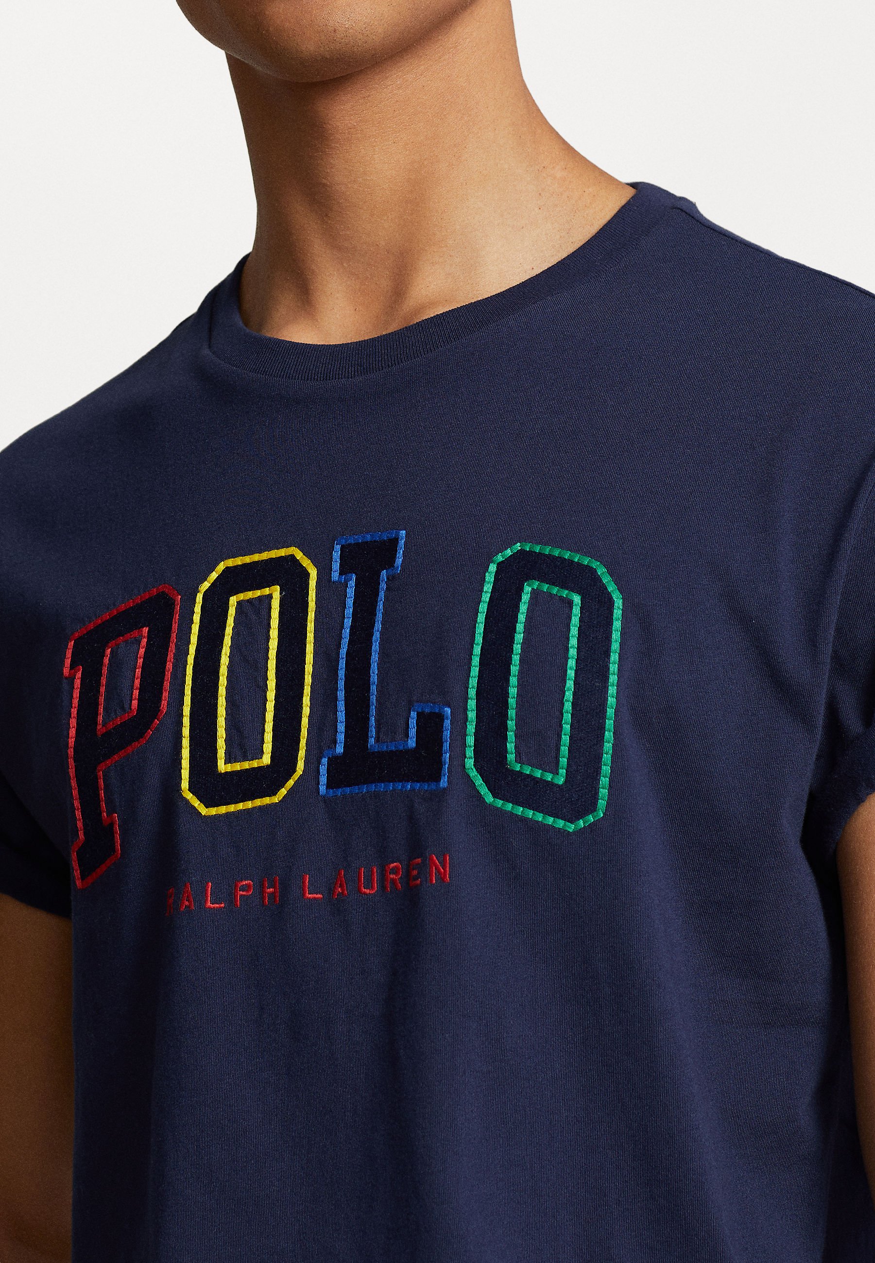 Tシャツ・カットソー RALPH LAUREN Logo-detail Short-sleeved T-shirt Navy Polo Ralph Lauren logo-embroidered Cotton T-shirt | Blue