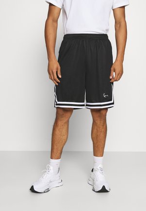 Karl Kani signature pinstripe board shorts in black | ASOS