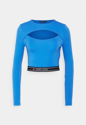 Tommy Jeans TAPING CUT OUT - Top dugih rukava - meridian blue