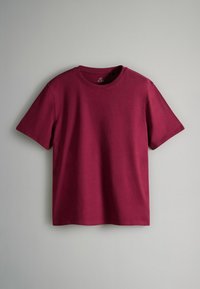 THE SET RELAXED SHORT SLEEVE 5 PACK - Jednoduché tričko - black berry red taupe brown white stripe