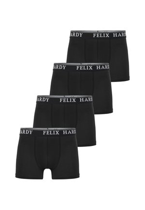 Τέσσερα μαύρα ανδρικά boxers με μαύρη μέση και λευκή επιγραφή «FELIX HARDY», εμφανίζονται σε λευκό φόντο.