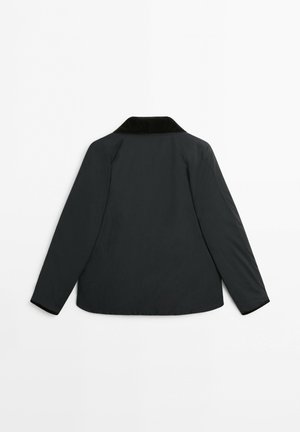 Massimo Dutti, QUILTED CORDUROY-COLLAR PARKA - Halflange jas - dark blue