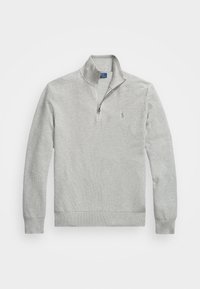 MESH KNIT COTTON QUARTER-ZIP SWEATER - Neule - andover heather
