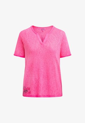Soccx, SOCCX T-SHIRT MIT LEINEN-OPTIK UND RÜCKENPRINT - Print T-shirt - vivid pink