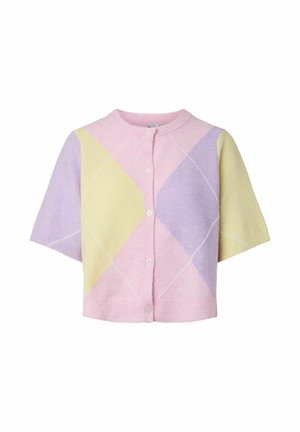 Pieces, KNITTED CARDIGAN PCSALLY CHECK - Cardigan - roseate spoonbill