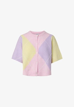 Pieces, KNITTED CARDIGAN PCSALLY CHECK - Cardigan - roseate spoonbill