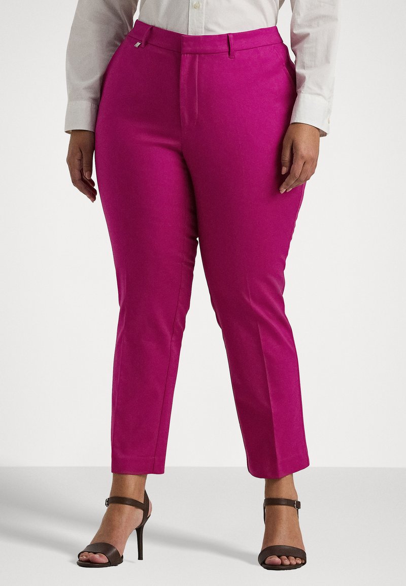 Lauren Ralph Lauren Woman DOUBLE FACED STRETCH COTTON PANT - Hlače - fuchsia berry