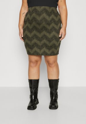ONLY Carmakoma CARTORA SKIRT - Μίνι φούστα - winter moss/black