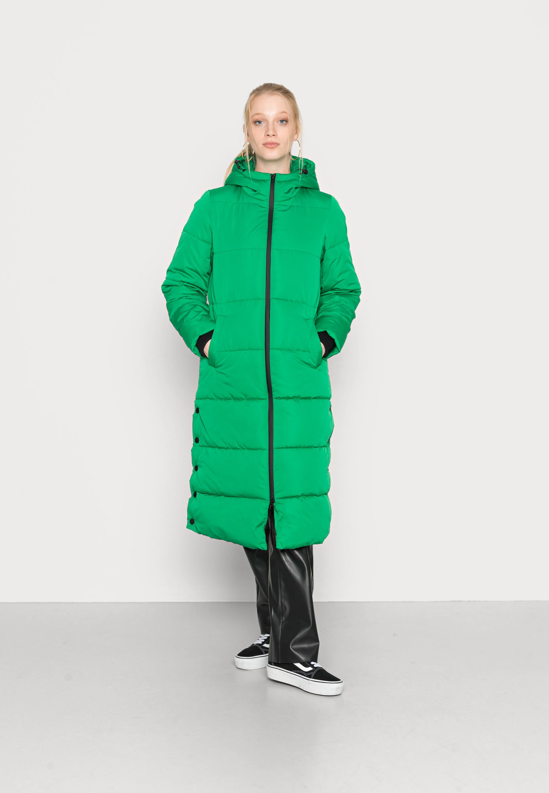 green padded parka