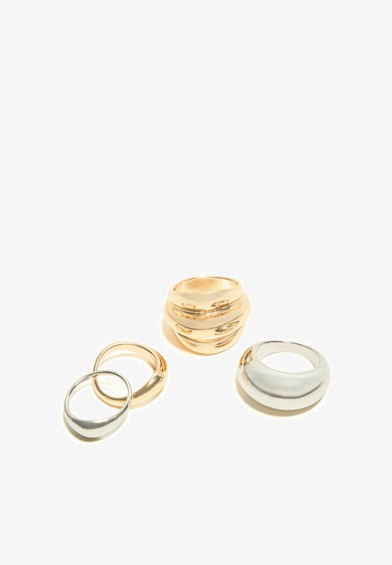 Bershka 4-PACK - Prsteň - gold-coloured