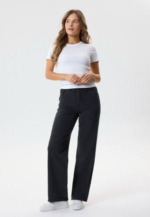 TWO SOON HIGH WAIST WIDE LEG - Relaxed fit jeans - black denim
