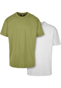 HEAVY 2-PACK - T-shirt basique - newolive white