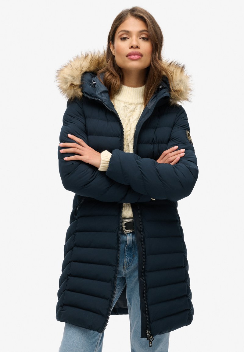 Superdry & Co FUJI HOOD MID LENGTH - Vinterfrakke - eclipse navy