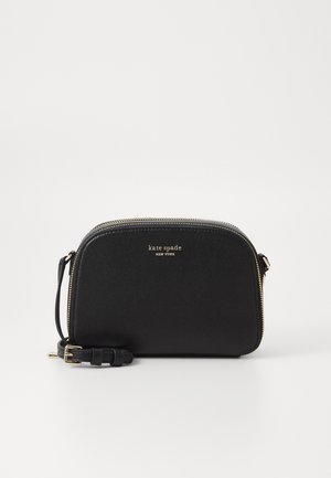 DEVIN SAFFIANO DOUBLE ZIP DOME CROSSBODY - Olkalaukku - black