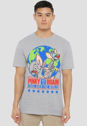 Cotton Soul, PINKY AND THE BRAIN/CAMPAIGN - T-Shirt print - mottled light grey