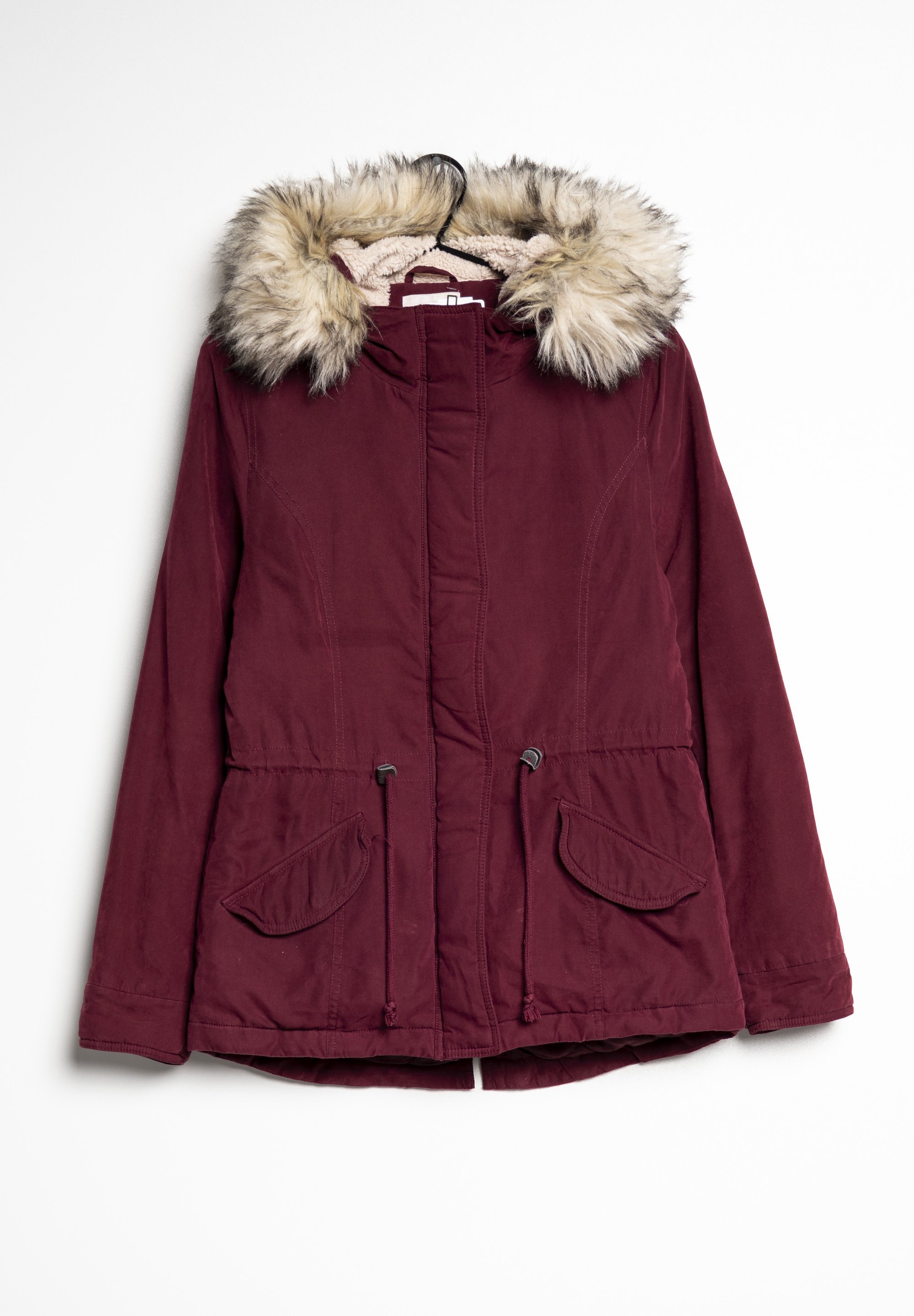 Zalando Winter Parka Bordeaux ONLY Winter Jacket Pink (Pre-owned)