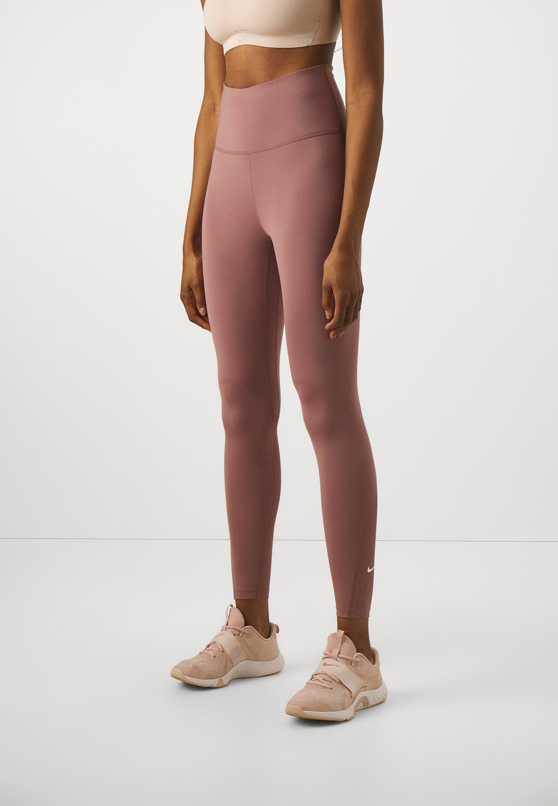 Nike Performance ONE - Leggings - smokey mauve/white/mauve - Zalando.de