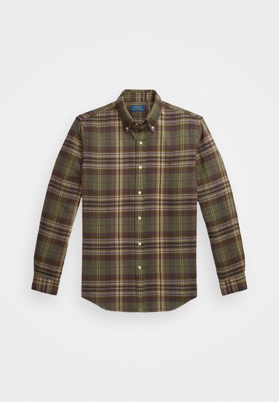 Polo Ralph Lauren CUSTOM FIT PLAID BRUSHED FLANNEL SHIRT - Camisa - olive/brown