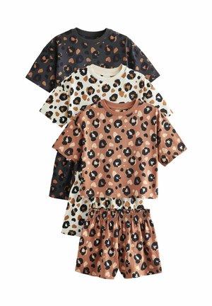 3 PACK REGULAR FIT SET - Komplet pižame - brown cream
