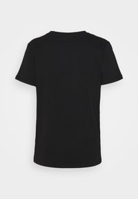Black short-sleeve T-shirt made from soft cotton. Features a classic crew neckline and a simple design with no visible logos or patterns.