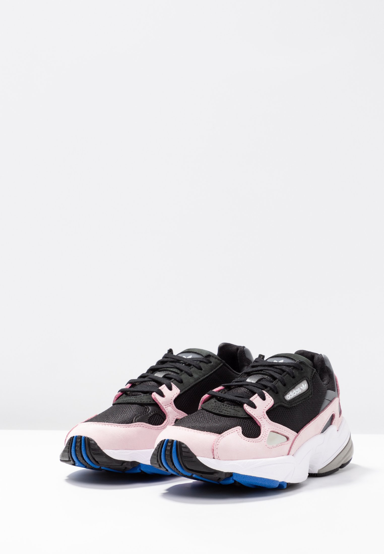 adidas falcon trainers core black light pink
