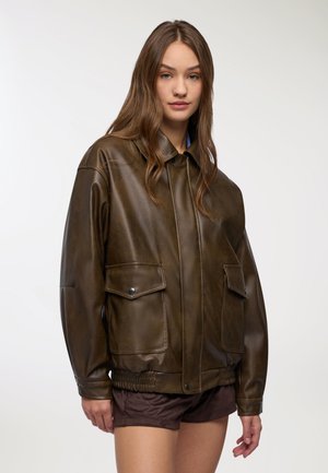 Giacca in similpelle - marrone scuro