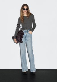 Massimo Dutti RIBBED CREW NECK - Strickpullover - dark grey