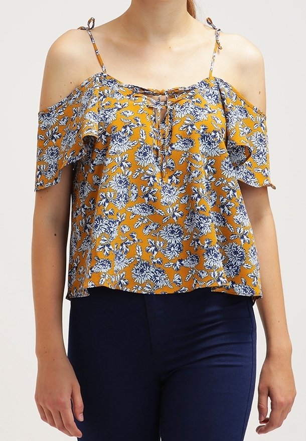 Haut à Bretelles Topshop Jaune Moutarde Taille 6 - Viscose, Sans Manches, Occasion Très Bon état