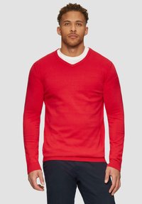 s.Oliver MIT LOGO-STICKEREI - Strickpullover - himbeere