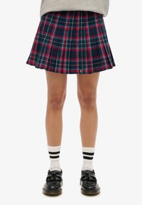 Superdry & Co CHECK - Falda plisada - blue red check