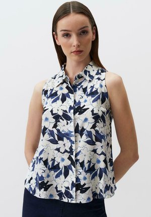 Jimmy Key SLEEVELESS FLORAL PATTERNED  - Button-down blouse - blue