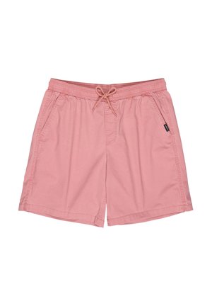 Roze casual short met elastische tailleband, trekkoord, zijzakken en een klein zwart logolabel op de rechterzak.