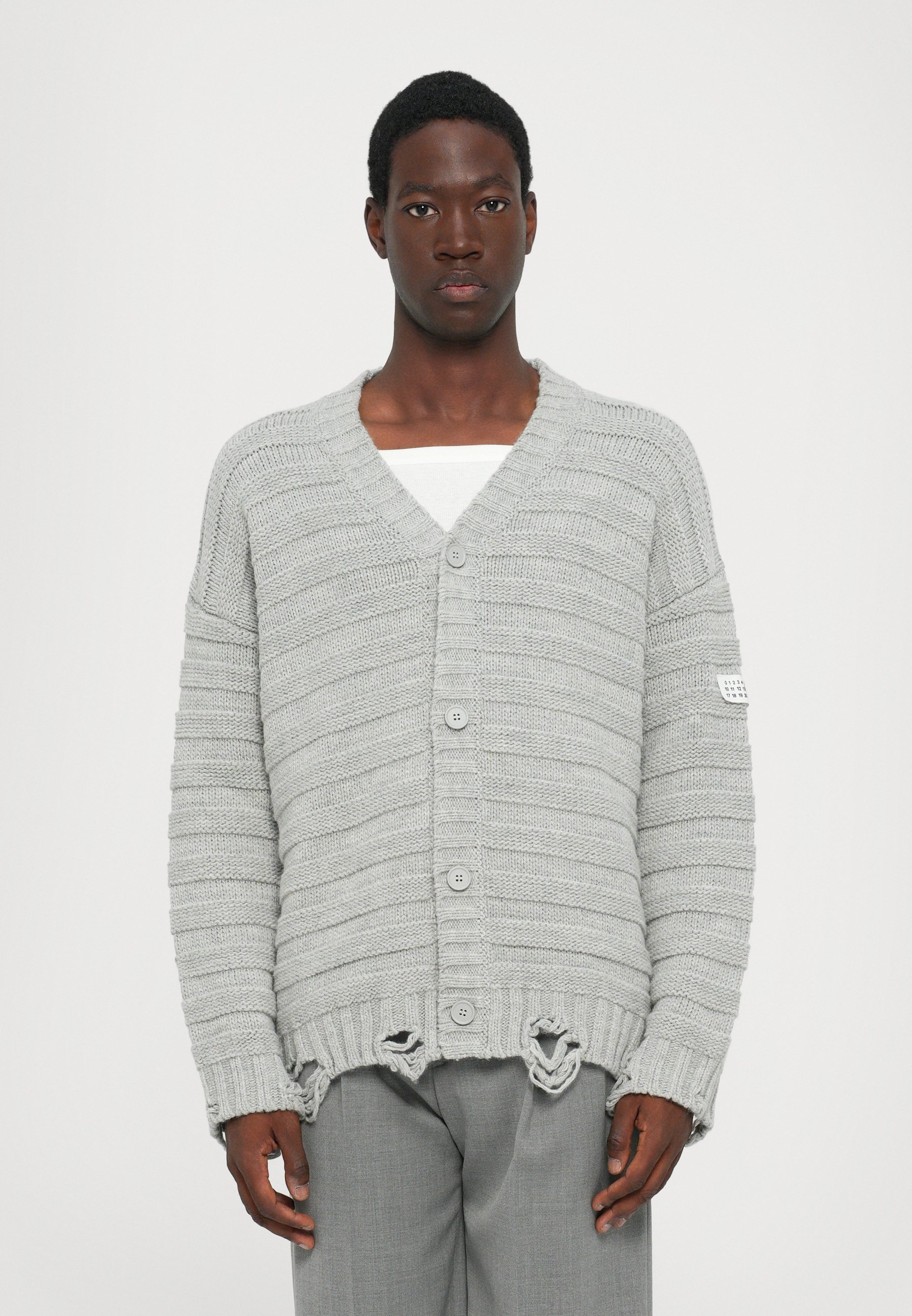 MM6 Maison Margiela CARDIGAN - Cardigan - light grey melange/light