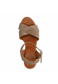 Manfield MIT - Sandales compensées - cognac