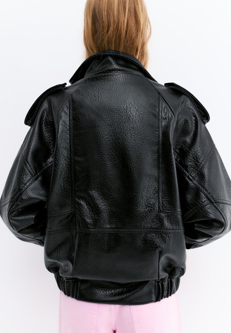 Veste Perfecto Femme Pull & Bear Noir Taille M - Occasion Très Bon état, Style Motard