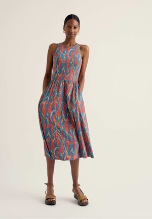Seasalt Cornwall, SEASALT CORNWALL PORTHMEOR WAVE DRESS - Džersejové šaty - red hot poker dusk