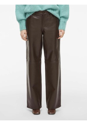Leren broek - chicory coffee
