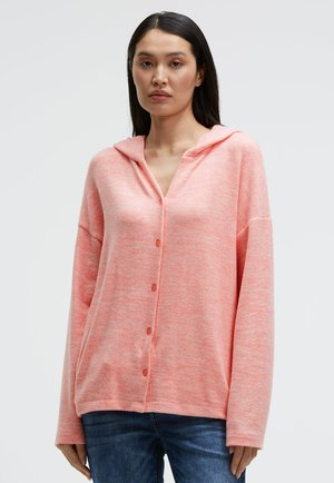 KAPUZEN AUS MIT RÜCKEN-PRINT - Strickjacke - apricot sunset melange