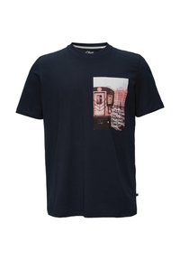 s.Oliver MET FOTO - T-shirt print - navy